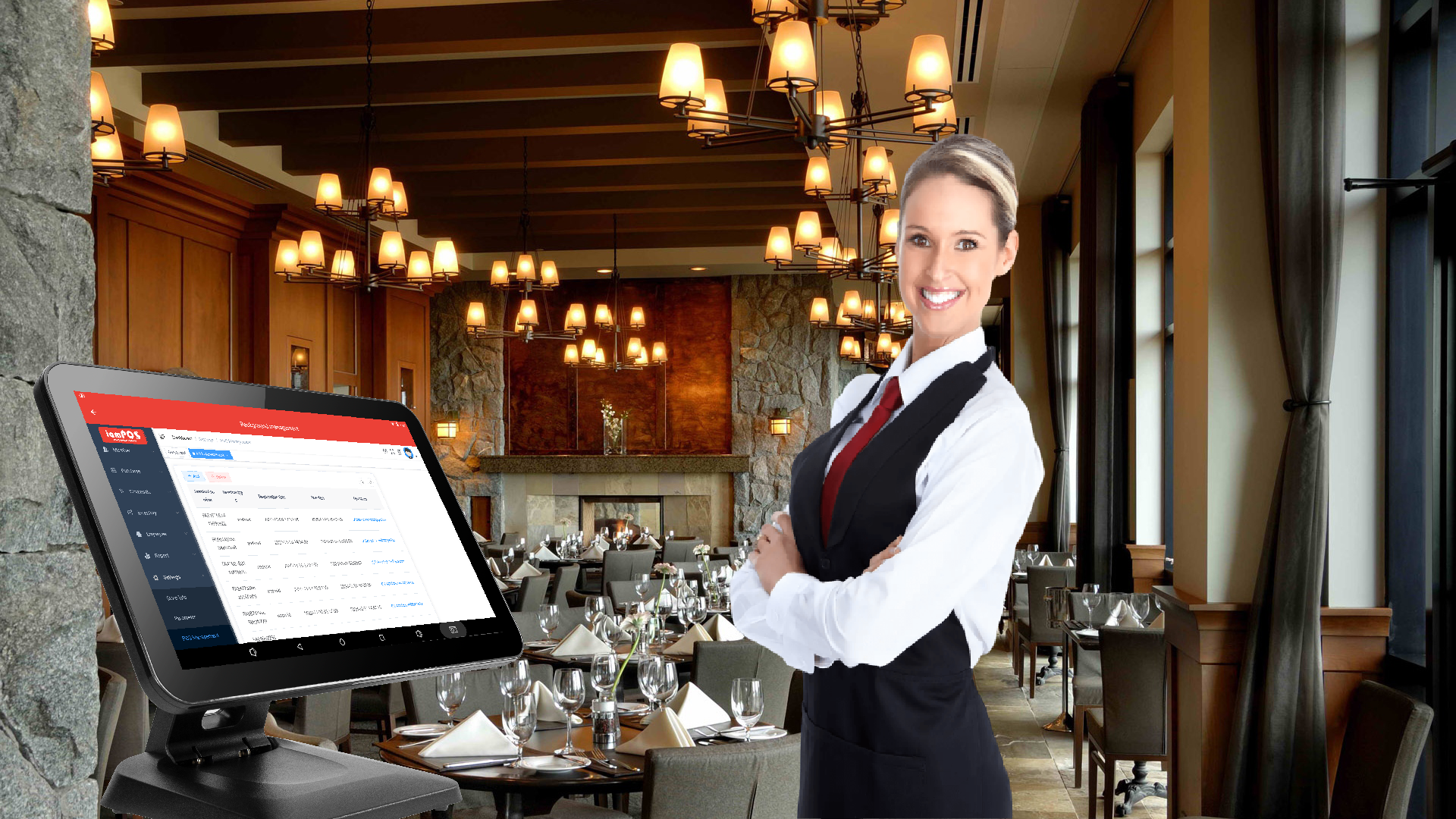 BT Wifi 2D Scanner POS Systems Cash Register Machine for Restaurant Hotel Supermarket