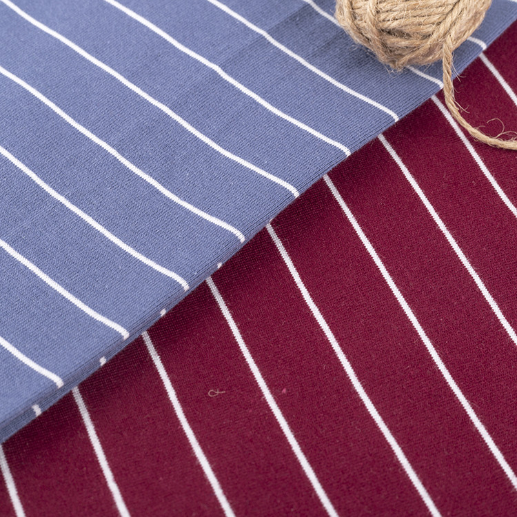 Breathable And Natural Comfortable Striped Knit Fabric For Casual Wear