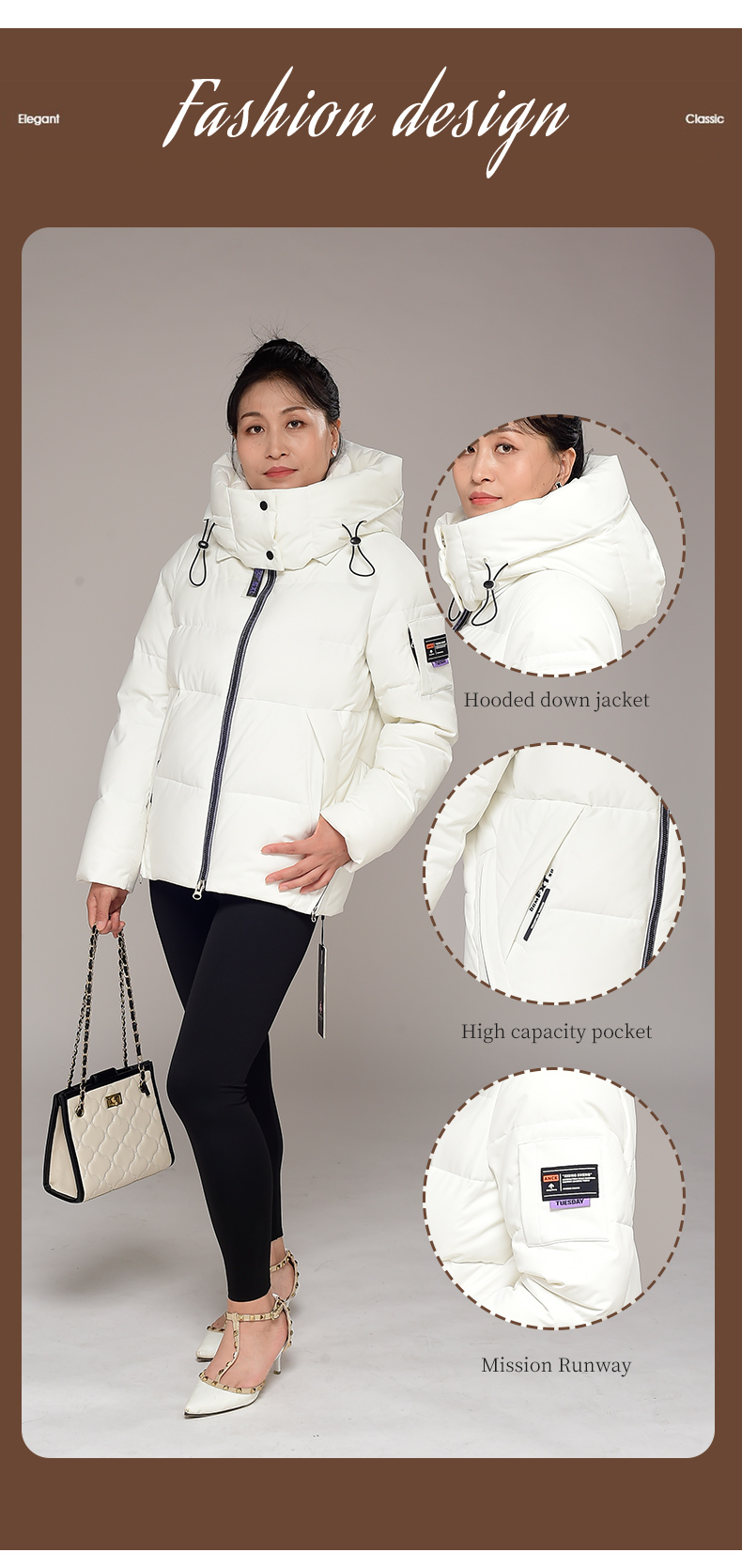 FODARLLOY F23120 Ladies Warm Hooded Cotton-padded Clothes Women Slim Long Winter Jackets Women Coats