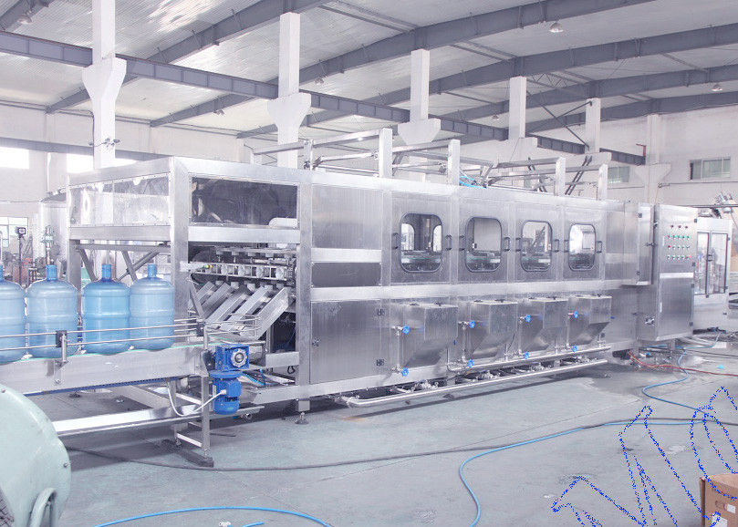 Auto 5 Gallon Water Bottle Filling Machine With Hot Alkali Washing , Rotary Type Filling