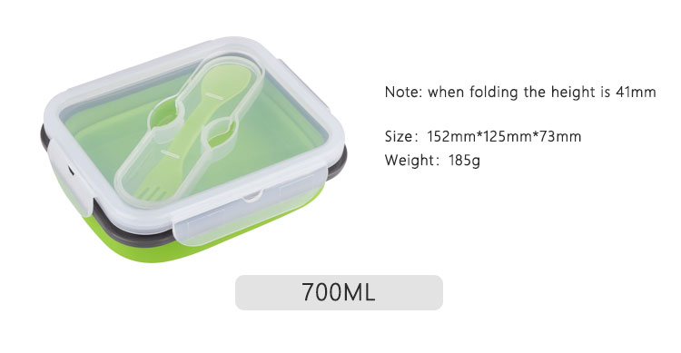 Retractable Food Container Silicone Household Products 600mL 700mL