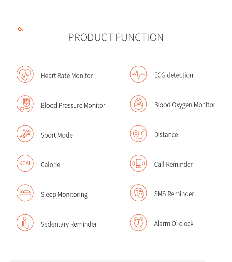 AI HRV ECG Smart Watch Fitness Tracker With Alarm Health