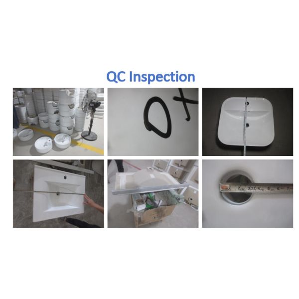 Rectangle Ceramic Above Counter Semi-insert Washbasin With Overflow Hole