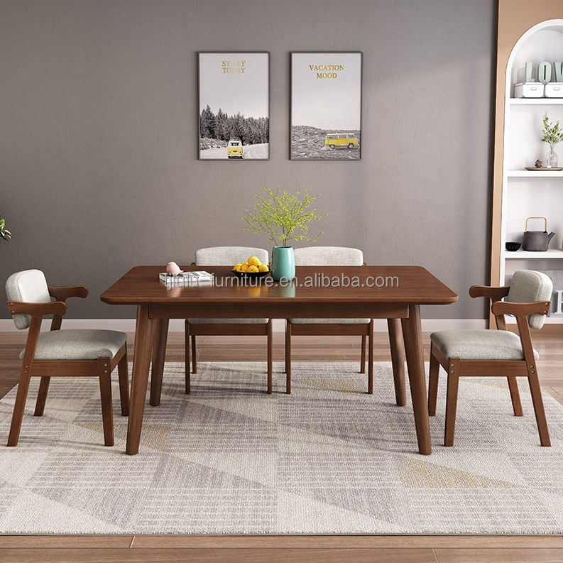 Exquisite Rectangular Dining Table and Chair Combination for Living Room General Home Furniture