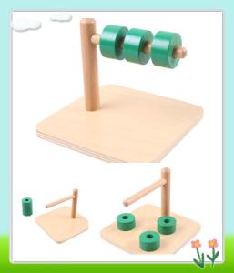Quality Montessori Materials Discs on Horizontal Dowel for sale