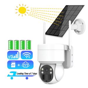 Quality GSM Tuya Solar Digital CCTV Smart PTZ Camera With Sim Card for sale