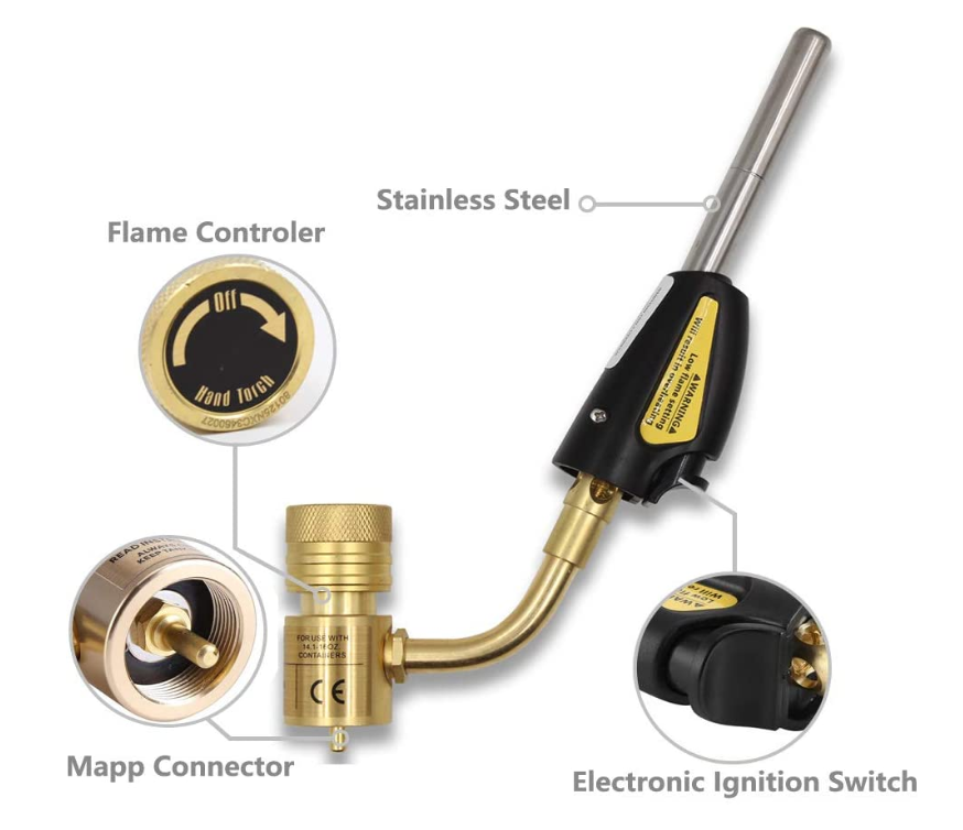 30%T/T 70%T/T Gas Self Ignition Turbo Torch for Brazing Soldering Propane Gas Welding