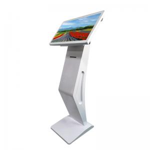 Quality 450 Nits 21.5 Floor Stand Touch Screen Kiosk With 58mm Ticket Printer for sale