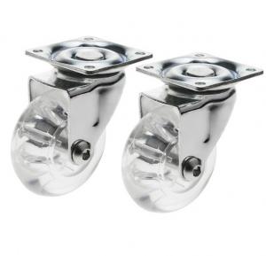 Quality Transparent PU Furniture Castors Wheels Swivel Plate For Office Chair for sale