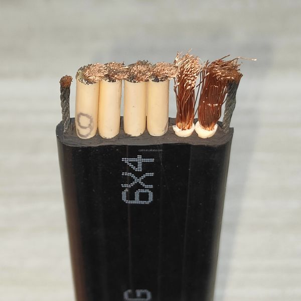 450V Oil Resistant Custom Size Flat Lift Cable Flexible Power Cable