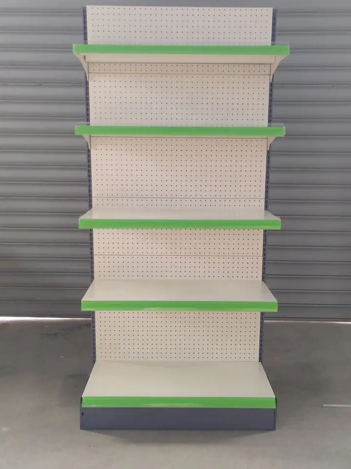 Factory Custom Size Color Mental Display Shelves Groceries Manufacturer Gondola Shelving