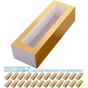 Macaron Packaging Boxes With Clear Window Gold Without Macarons Inside Rose Gold