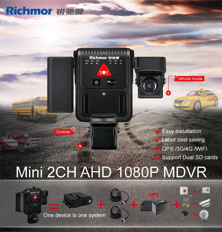 Max 2X256GB SD Card Storage 4G MDVR GPS WIFI Duel Len Dashcam for and Performance