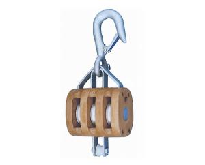 Quality JTWP-A3 Regular Wood Pulley(triple wheel with hook) for sale