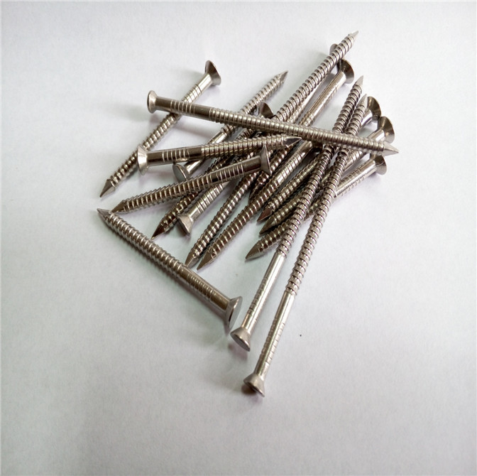 3.15 X 60MM Ring Shank Stainless Steel Decking Nails , Screw Shank Nails