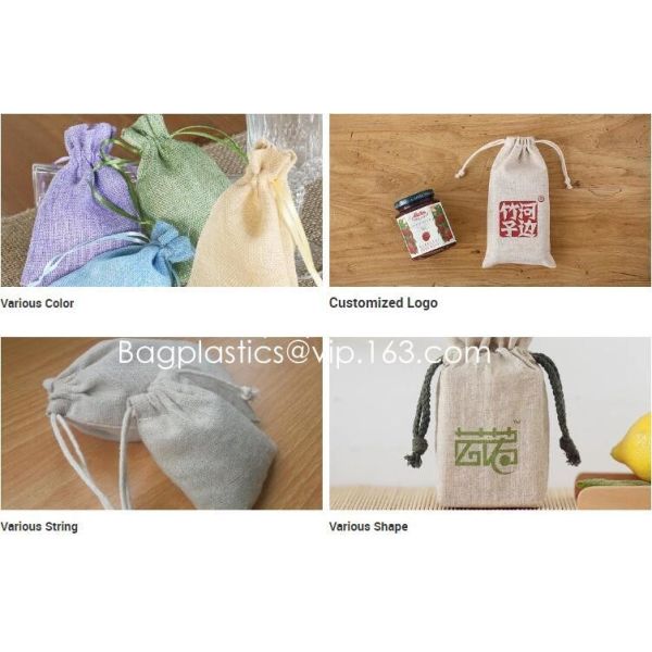 Assorted Colors Burlap Gift Bags with Double Jute Drawstrings Candy Sack Pouch Halloween Treat Gift Bags with Different
