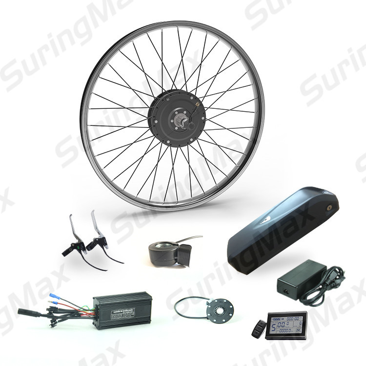 Brushless Gear Cassette Bicycle Electric Motor Kit 48v500w With Thumb Throttle