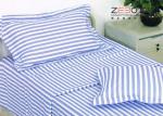 Different Color Striped Fitted Bed Sheets , Cotton Flat Sheets BS-10