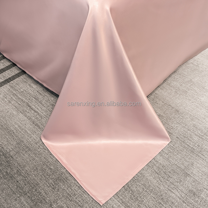 Solid Pattern Luxury Bed Sheets for Light Luxury Satin Jacquard 4-Piece Bedding Set