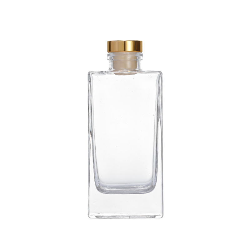 Industrial Beverage 50ml Flat Square Glass Diffuser Bottle with Rattan Dried Flower