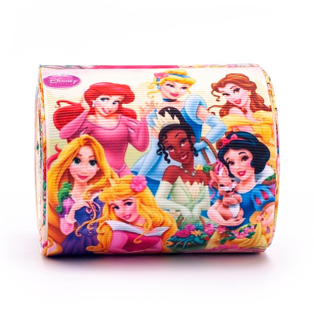 Factory High Quality Fashion Cheap Wholesale fairytale cartoon princess 75mm grosgrain printed ribbon