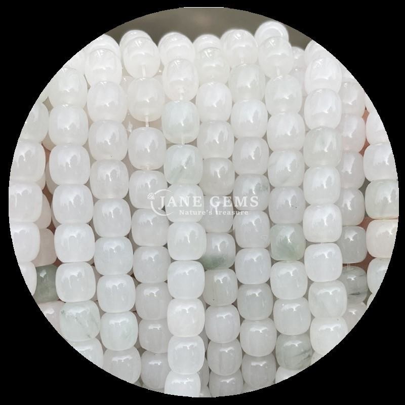 Gems Bead Rose Quartz Ice Green Jade Natural Crystal Gemstone Apple Shape Loose Bead Strands for Jewelry Making