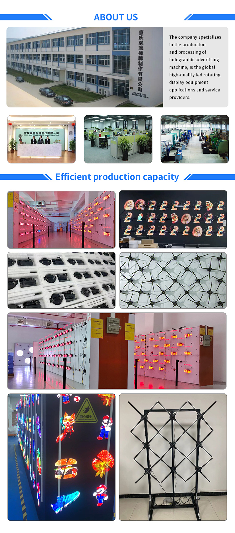 OEM 2024 60cm 4 Blades 3D Hologram Display Fan for High Brightness Holographic Display
