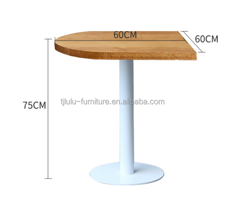 Modern Simple Style Dining Table Set for Office Building Solid Wood Restaurant Table