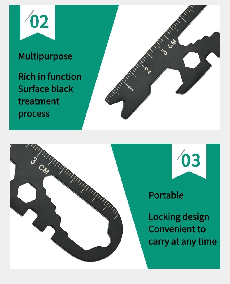 Multifunction Outdoor Survival Keychain EDC Card Tools Portable Small Wrench
