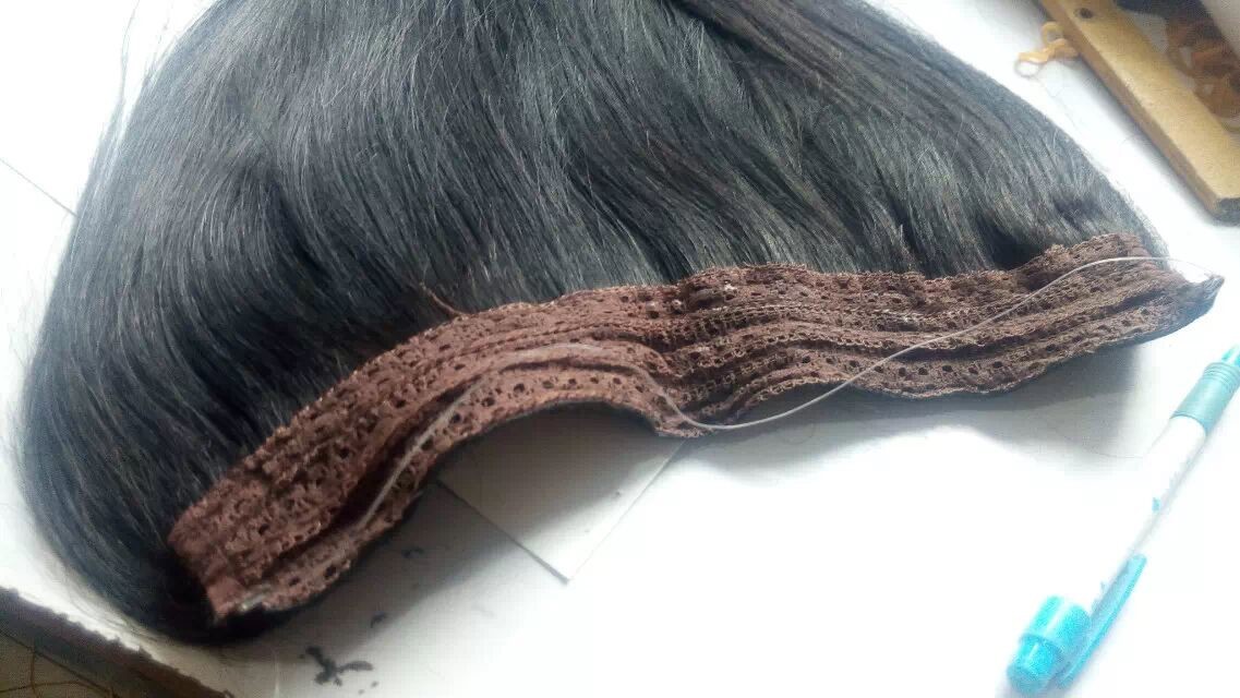 Brazilian Human Hair Flip In Hair Extension Hola Hair Extension Straight Natural Black