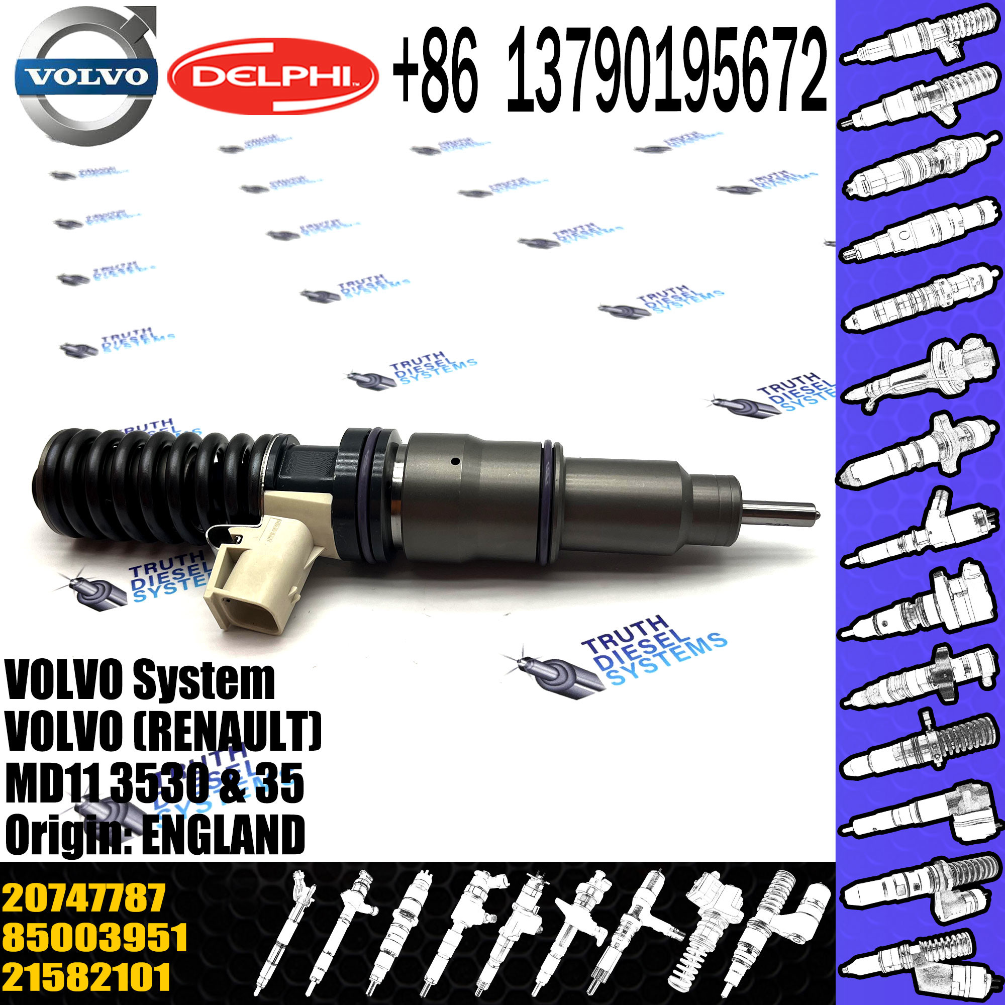 High Quality Diesel Fuel Injector BEBE4D12001 20747787 BEBE4D12101 20747787