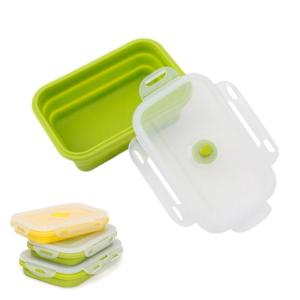 Amazon Hot Eco Wholesale Healthy Microwavable Silicon Collapsible Microwave Lunch Box Food Kit Containers