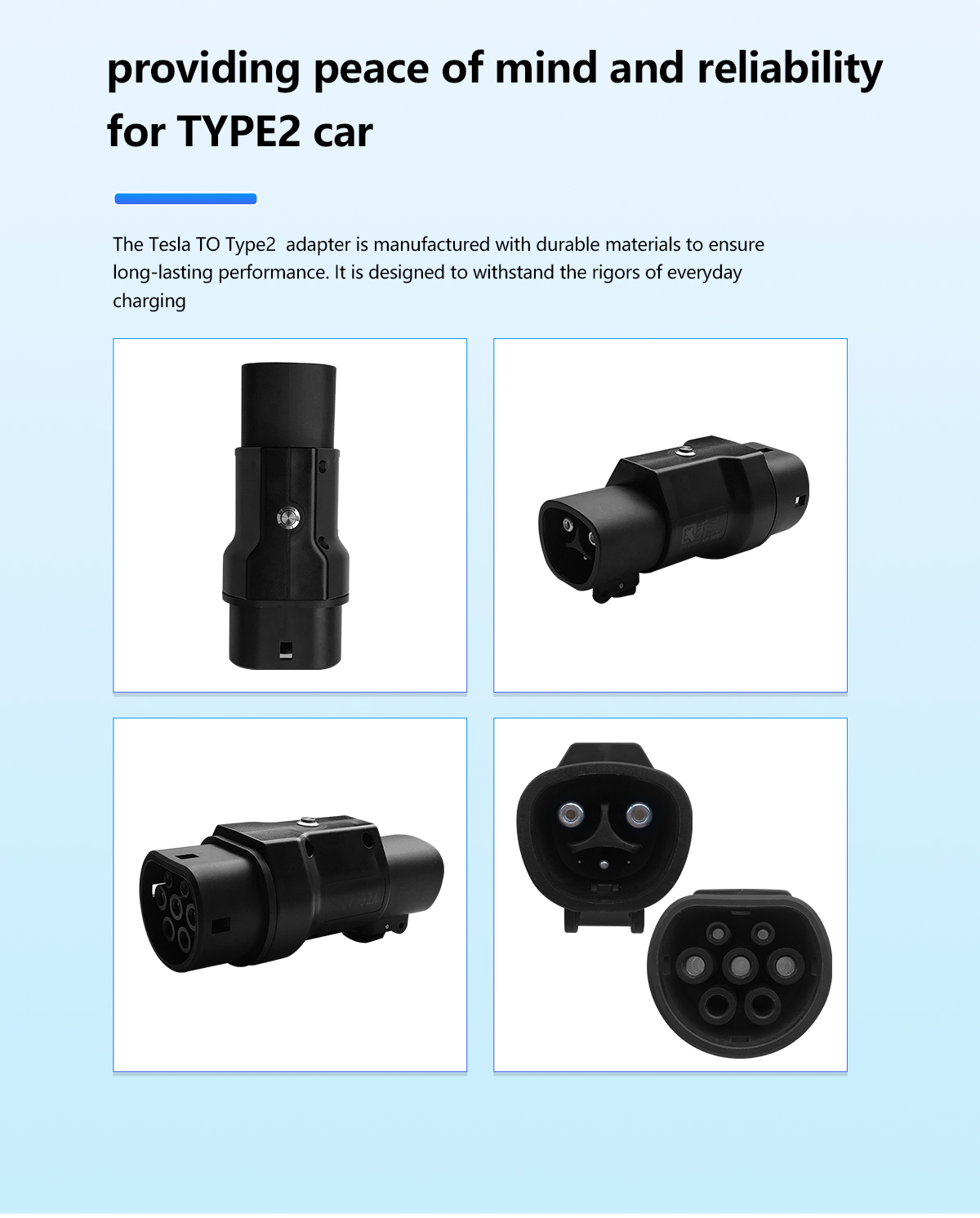 Convenient EV Charging with 220V Electric Vehicle Connector TSL Charging Pile Adapter to Type2 Car EV Charge Adapter 32A