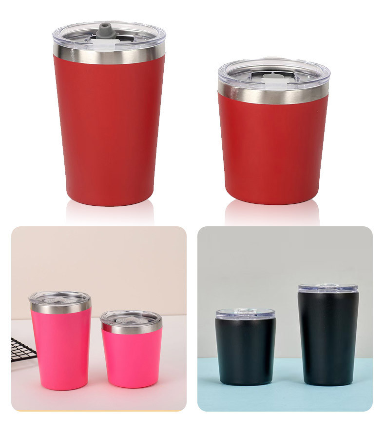 16 Oz Double Walled Insulated Stainless Steel Tumbler Set. Travel Mug Hot & Cold Drinks. Coffee Water And More