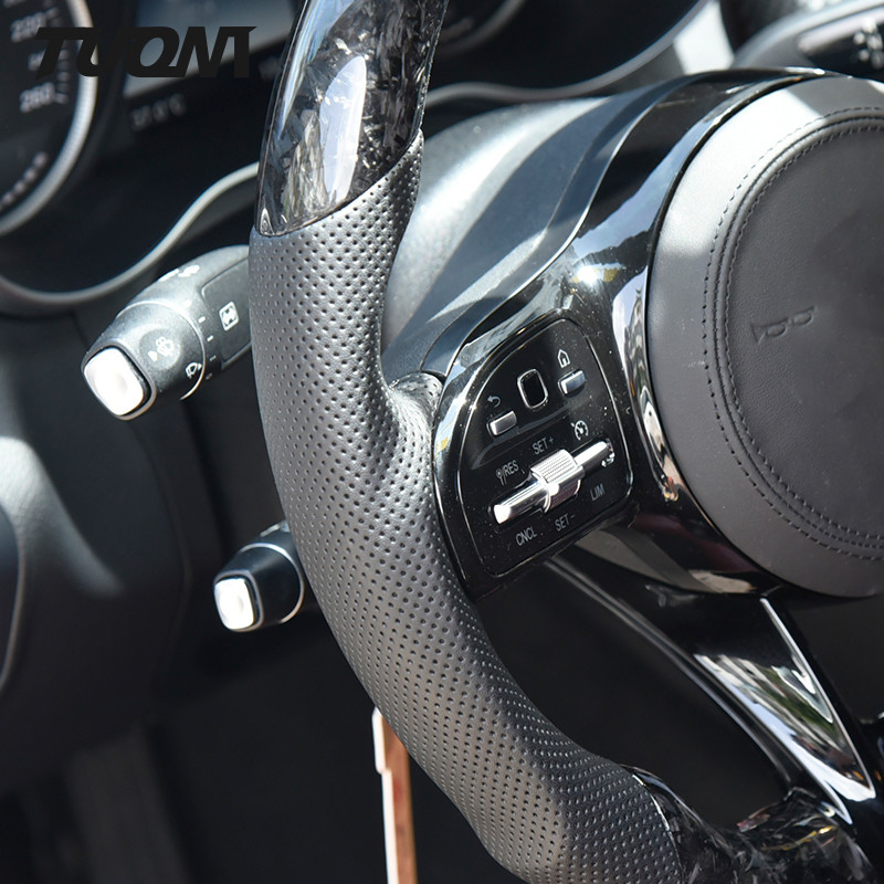 Forged Carbon Fiber Steering Wheel CLE GLC Mercedes Benz Leather Wheel Design