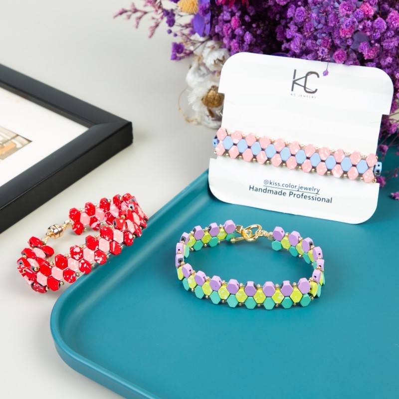 Hand Crafted Woven Colorful Enamel Beads Bracelets Friendship Affordable