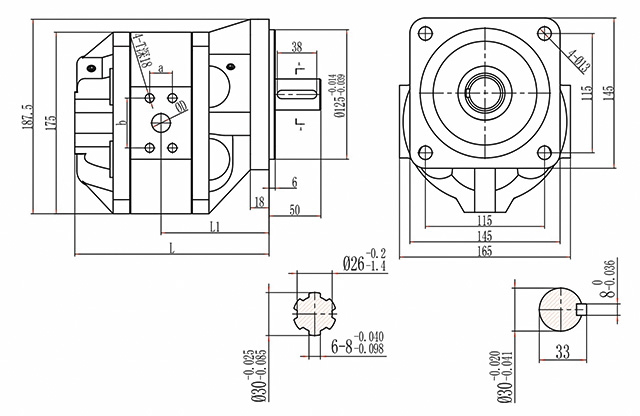CBGj2063/2050 Standard Hydraulic Gear Oil Pump for 65.2 Kw Excavator