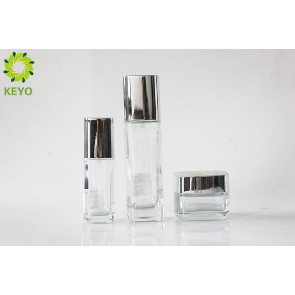 Customizable Square Glass Foundation Bottle 50g 40ml 100ml Size Optional