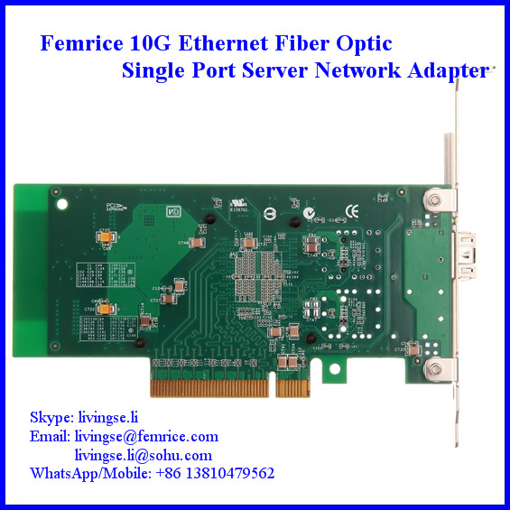 10G Single Port SFP+ Slot PCI Express x8 Server Network Adapter (Intel 82599 Chipset)