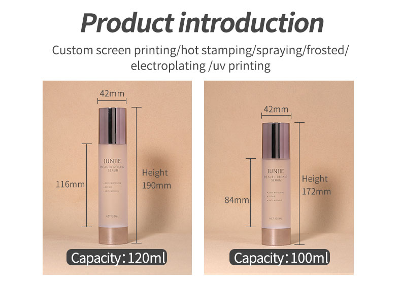 20ml 30ml 50ml Airless Spray Pump Bottle Matte Transparent Serum Bottle With Screw Cap
