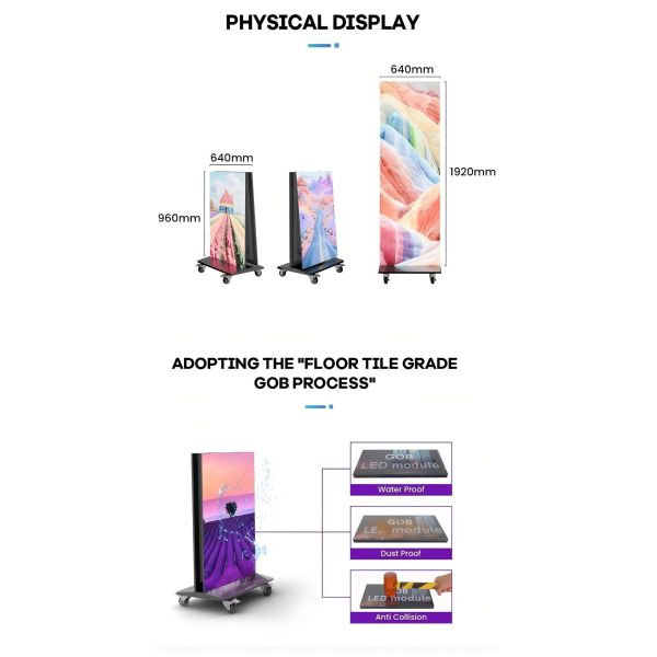 Indoor Digital Billboard Advertising Display Screen Folding LED Poster Screen