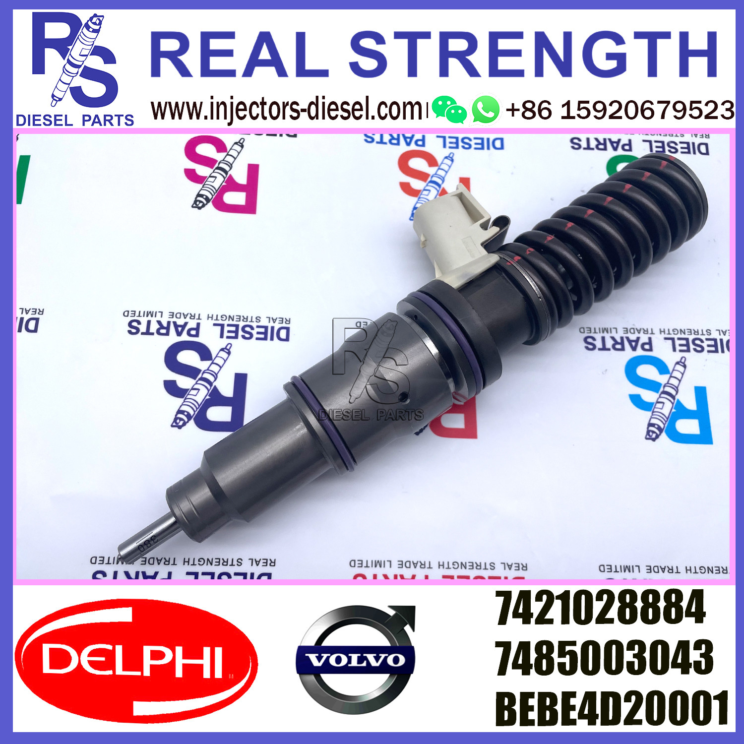 DELPHI 4pin 7485003043 Diesel pump Injector 7485003043 7421028884 BEBE4D20001 E3.18 for V-O-L-V / RENAULT 11LTR EURO3 LO