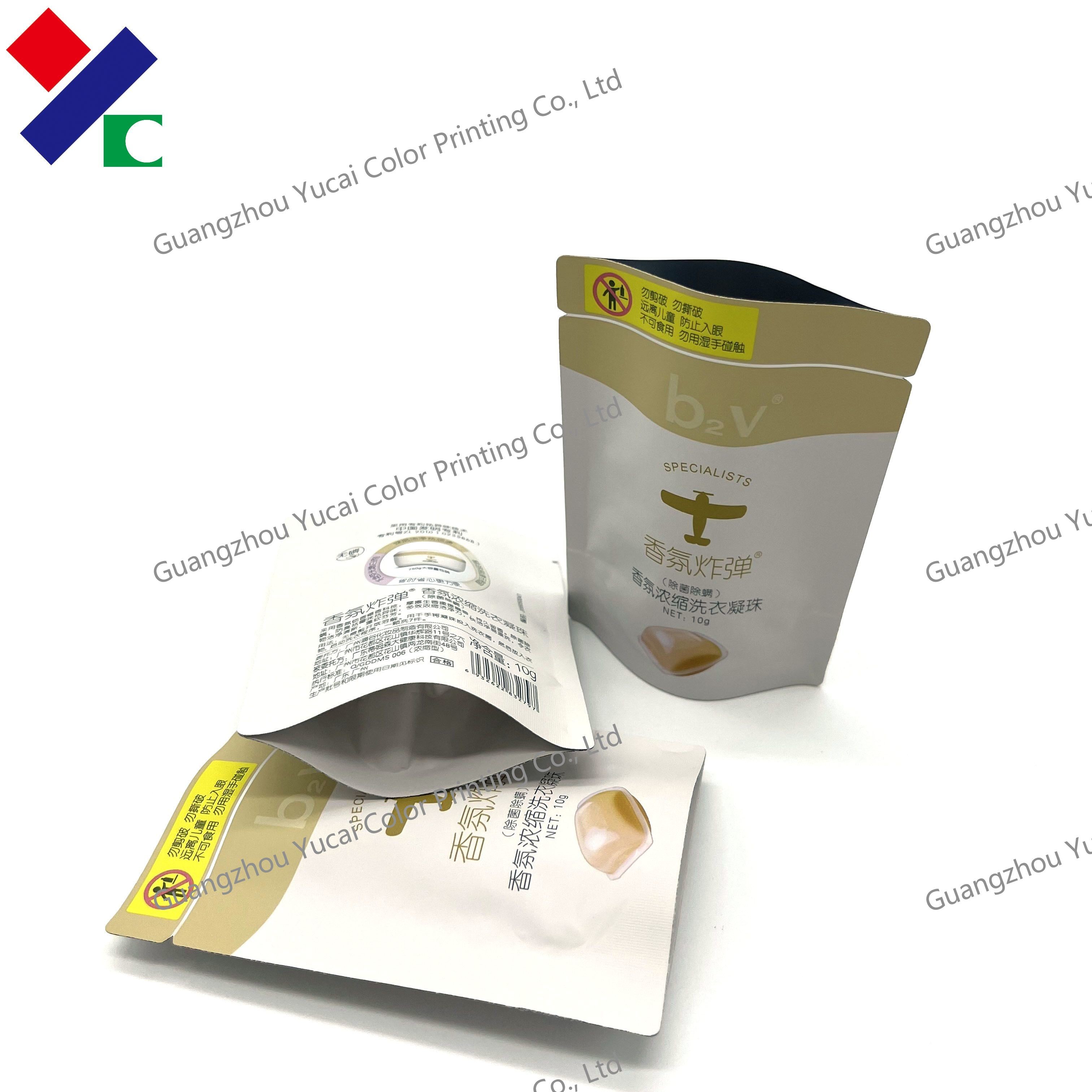 Logo Printed CMYK Laundry Detergent Bags Liquid Soap Doypack Pouch