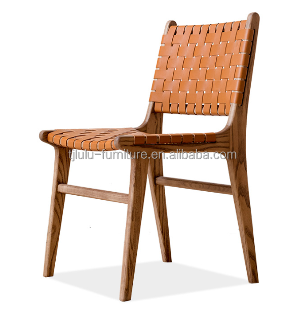 Mail Packing N Modern PU Leather Seat and Back Wooden Dining Chair with/without Armrest