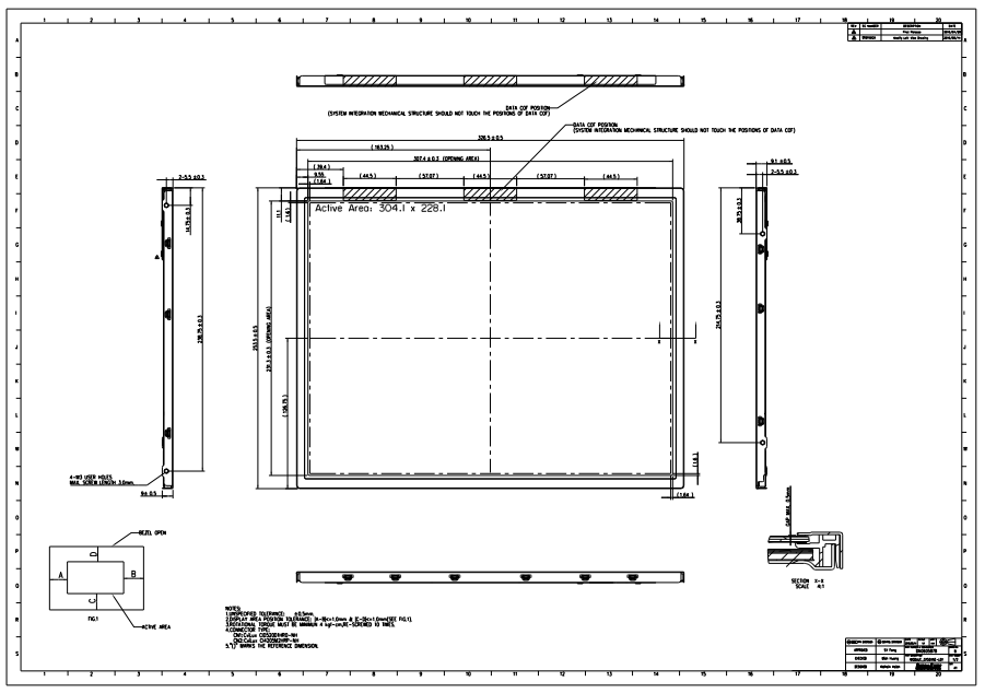 HC101IPA0025-A16 10.1 Inch TFT LCD panel with 40pin LVDS Interface for Temperature Sensitive Equipment 1