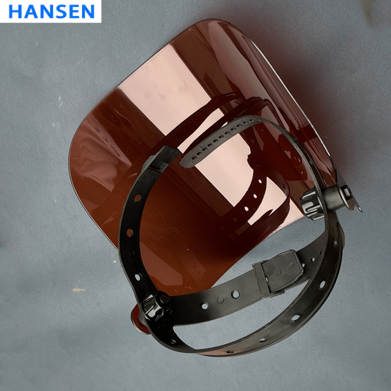 Head mounted clear PC face shield , transparent safety face visor , anti splash protective face shield , industrial grinding face mask , chemical
