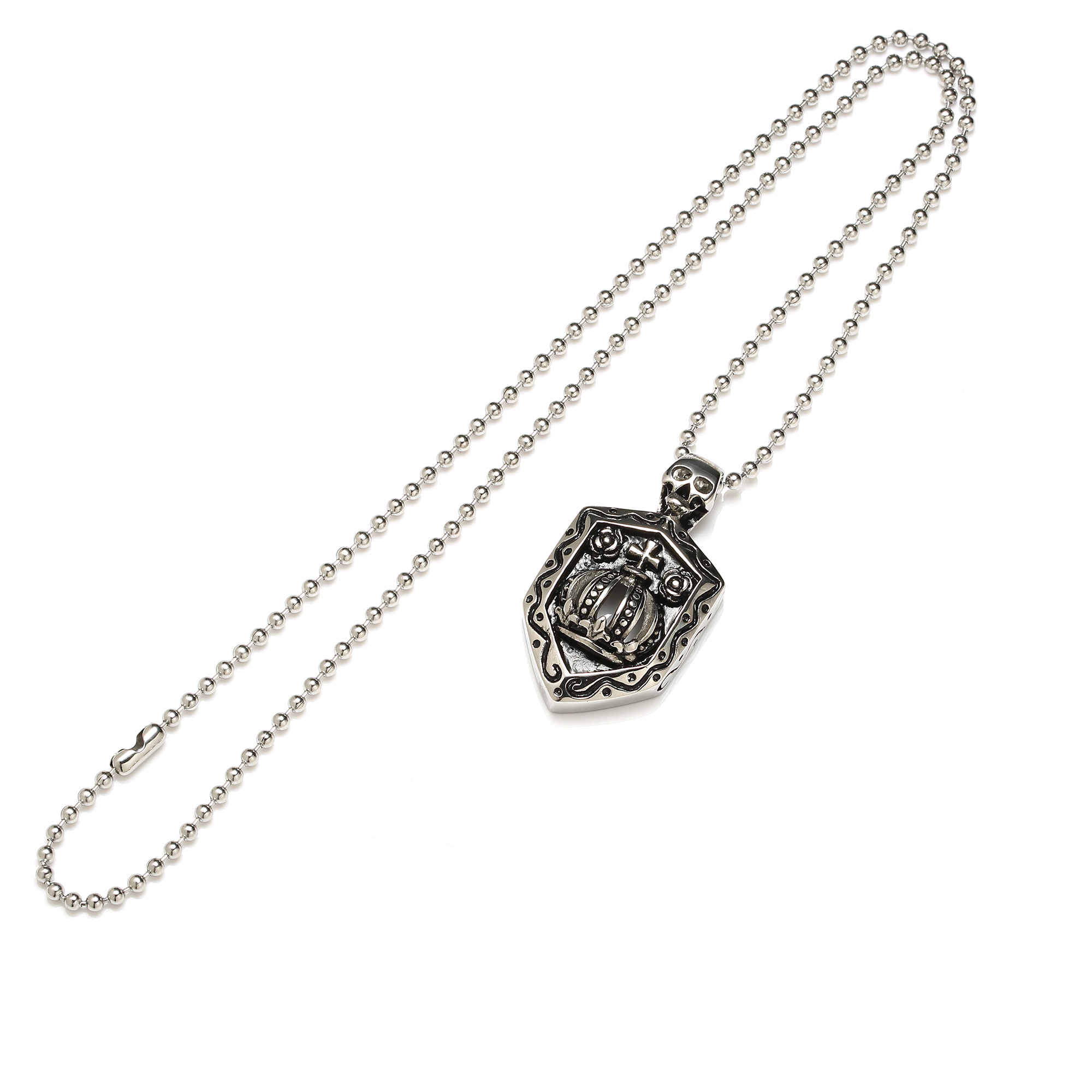 Wholesale 316l stainless steel knigts templar shield necklaces for men