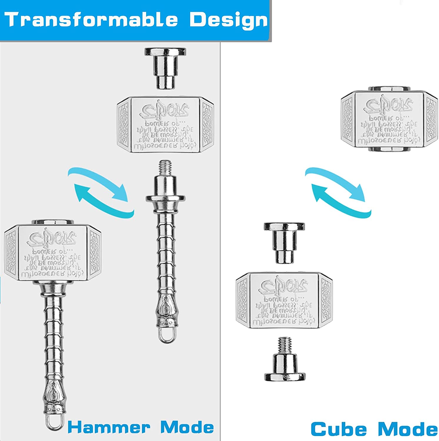 Pressure Relief Metal Sensory Fidget Spinner Toy for Kids and Adults Thor's Hammer Design