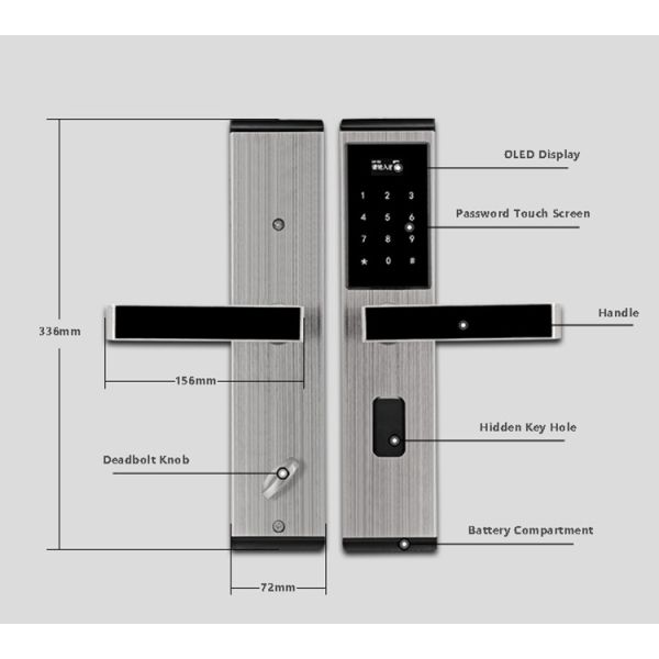 Residential Electronic Digital Door Lock , Multifuction Keyless Front Door Lock
