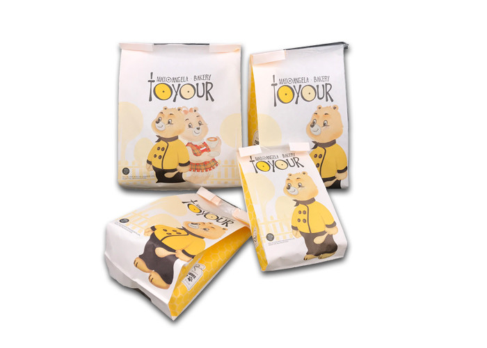 Boutique Window Coating Bakery Packaging Bags , Foil Bags For Food Packaging